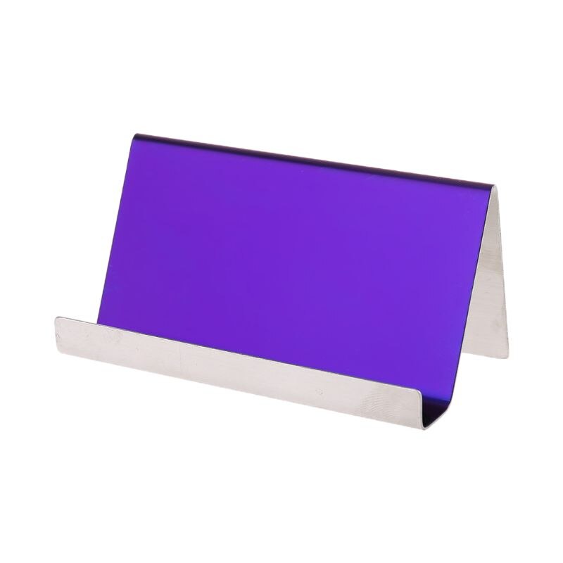 Organisateurs de Table de support de présentoir de porte-badge d'affaires d'acier inoxydable: Purple