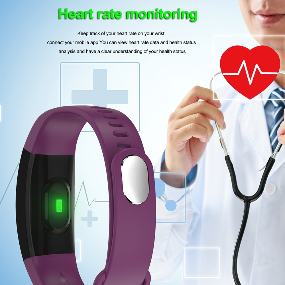 Reloj inteligente pk ID107 pk IP68 de hombre con pantalla a Color, resistente al agua, control del ritmo cardíaco y de la presión sanguínea para Android e IOS
