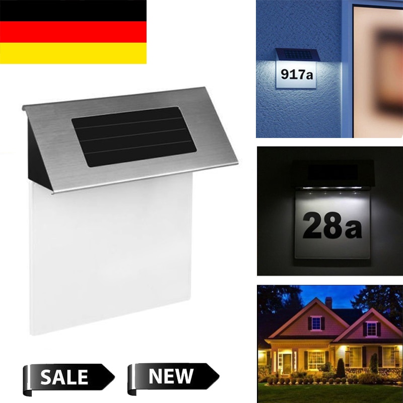 Plafón Solar LED para puerta de casa, lámpara de acero inoxidable impermeable para exteriores, decoración de jardines