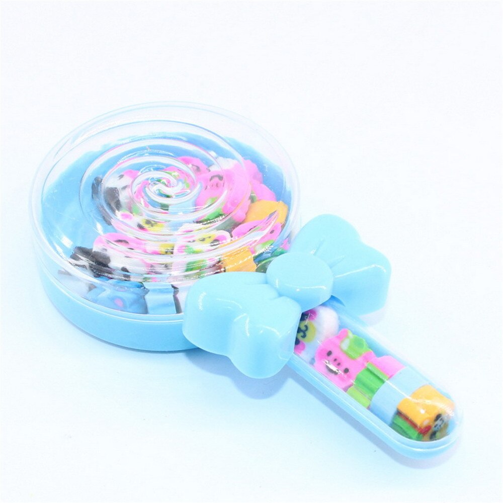 24 Pcs Leuke Candy Box Gummen Kawaii Briefpapier Cartoon Vorm Rubbers Kids Lof School Office Correctie Supplies: blue