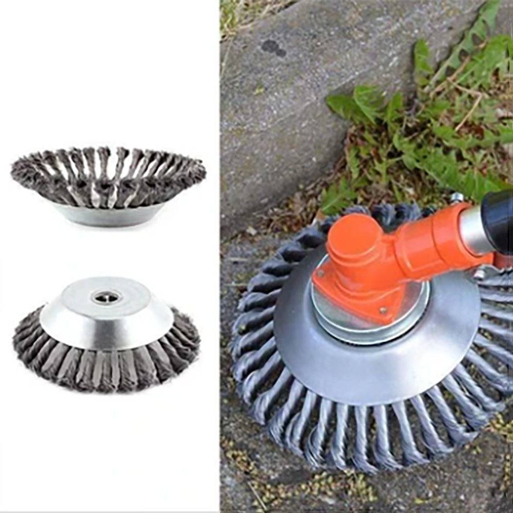 6/8 inch Steel Wire Grass Trimmer Head Lawn Mower Grass Eater Wheel Weeding Trimmer Brush Cutter Tools