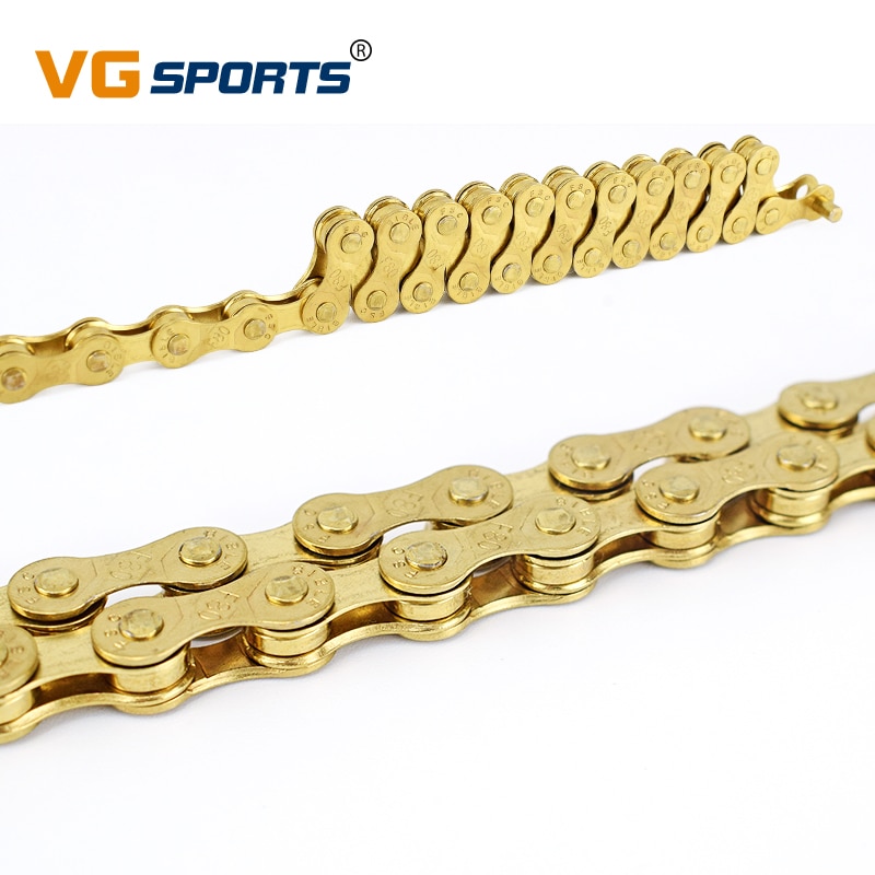 F80 Bicycle Chain Gold 8 Speed 116L Bike Chain 24 Speed Solid Paltes Mountain Road Bike Chains 8S Ultralight 309g Boxed