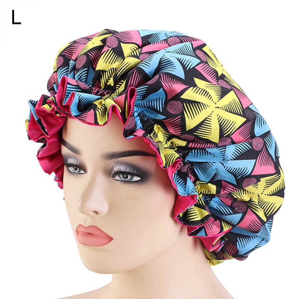 Dots Floral Women Reversible Adjustable Hair Care Cap Night Sleep Hat Bonnet satin bonnet hair bonnet hair bonnet for sleeping: Ivory