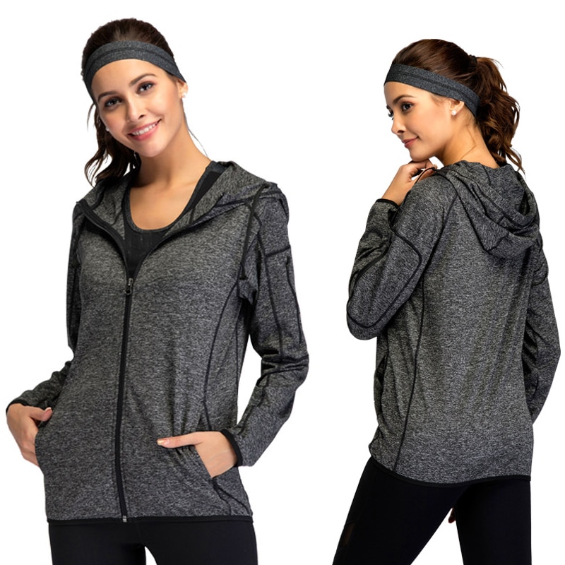 Chaqueta de correr ajustada para mujer, ropa deportiva de Yoga de secado rápido, sudadera para gimnasio y mujer, chaqueta con cremallera, ropa deportiva de entrenamiento