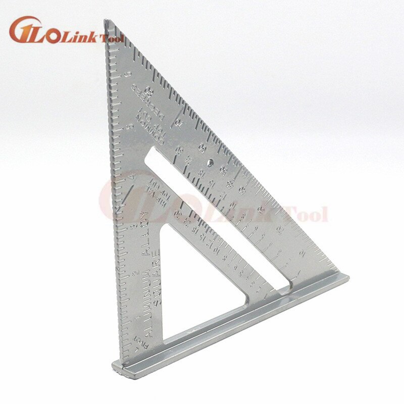 Professionelle Winkelmesser 7-zoll aluminium legierung zimmerei dreieck lineal metric zoll 90 grad 45 grad quadrat dreieck lineal