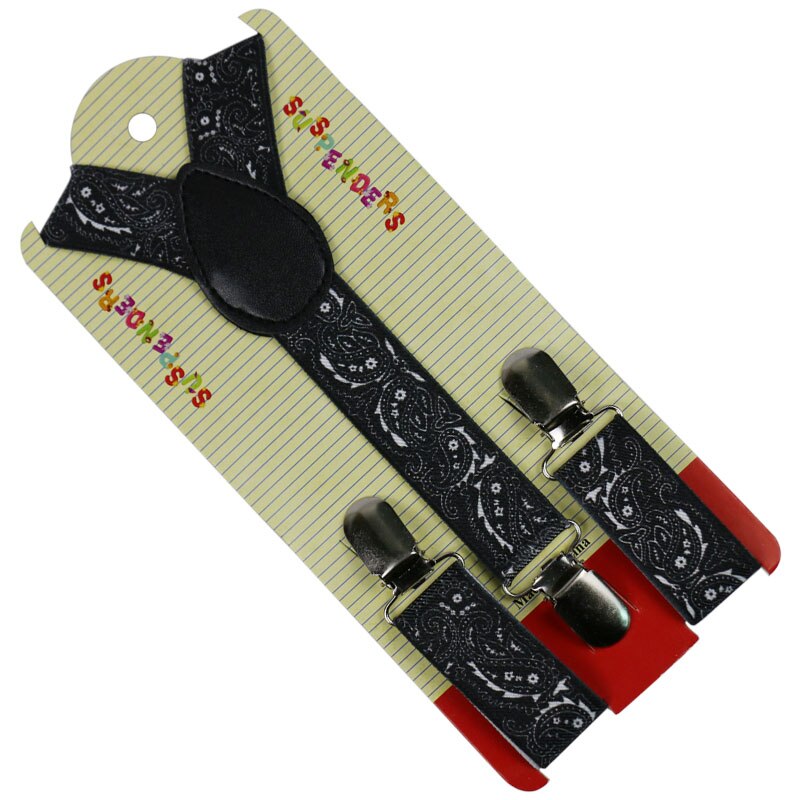 2.5cm brede sorte hvide børn baby drenge jakkesæt elastiske seler strop justerbare seler paisley seler børn: 02