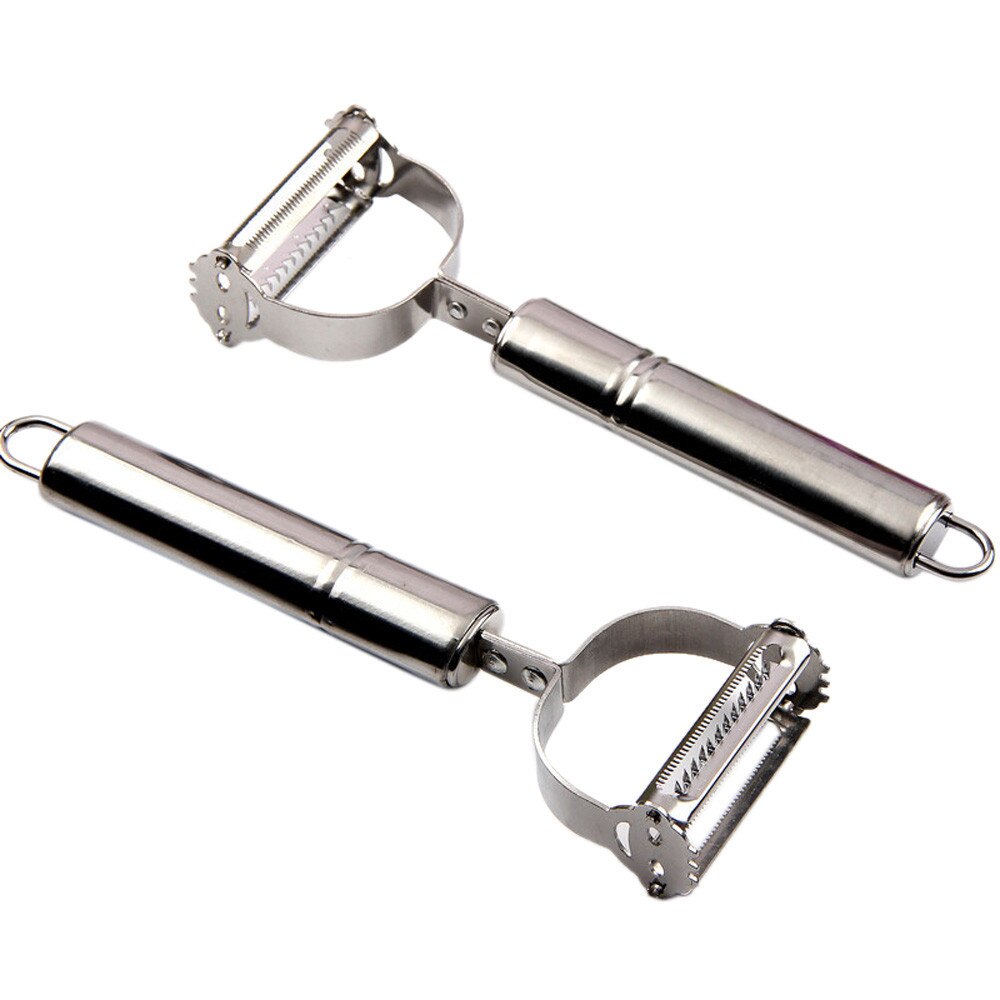 2Pcs/Set Stainless Steel Fruit Vegetable Handle Peeler Multifunctional Fruit Vegetable Shred Scraper Kitchen Essential Peeler: Default Title