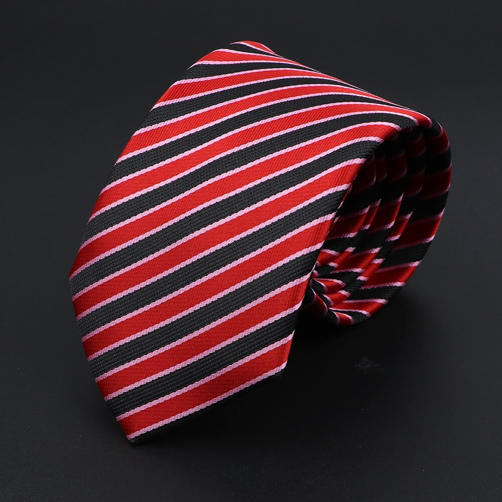 Corbata de punto a rayas para hombre, corbatas suaves clásicas de , tejido Jacquard de poliéster, accesorios de uso diario, Azul, Negro, Rojo, rosa,: 38