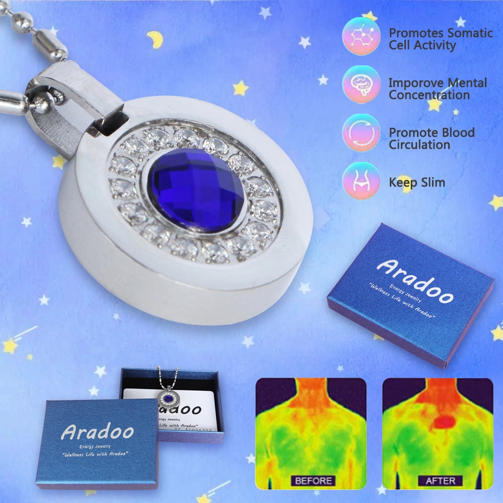 ARADOO Magnetic Health Energy Anti-Radiation Strengthen Immunity Stay Slim Improve Skin Magnet Pendant Necklace