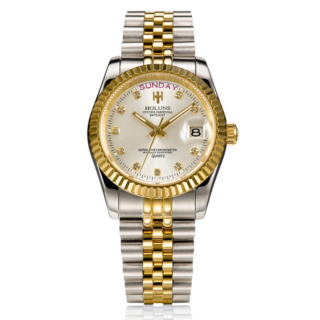 Holuns Women Watches Ladies Watch Top Brand Luxury Gold Role Classic Female Quartz Watch Diamond Waterproof Relogio Feminino: men-37mm-2
