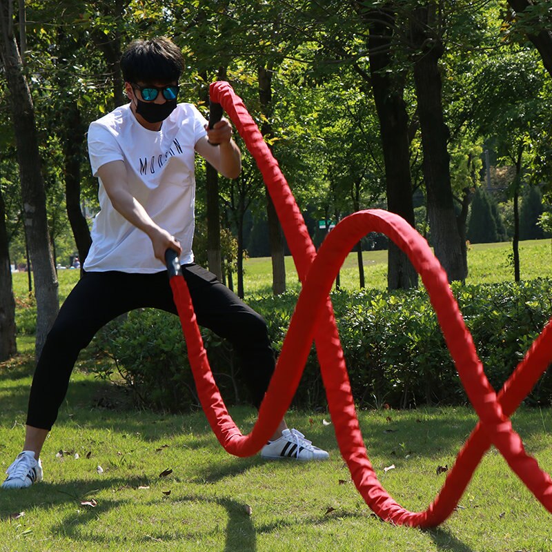 Cuerda de batalla pesada de 25MM x 9M, equipo de entrenamiento de cuerpo completo para Crossfit, gimnasio, Fitness, cuerdas de entrenamiento de Cardio al aire libre