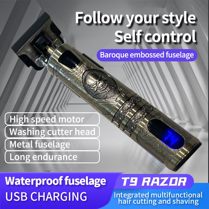 Tondeuse à cheveux pour hommes, rasoir à 0mm, barbier , Machine Rechargeable pour couper la barbe