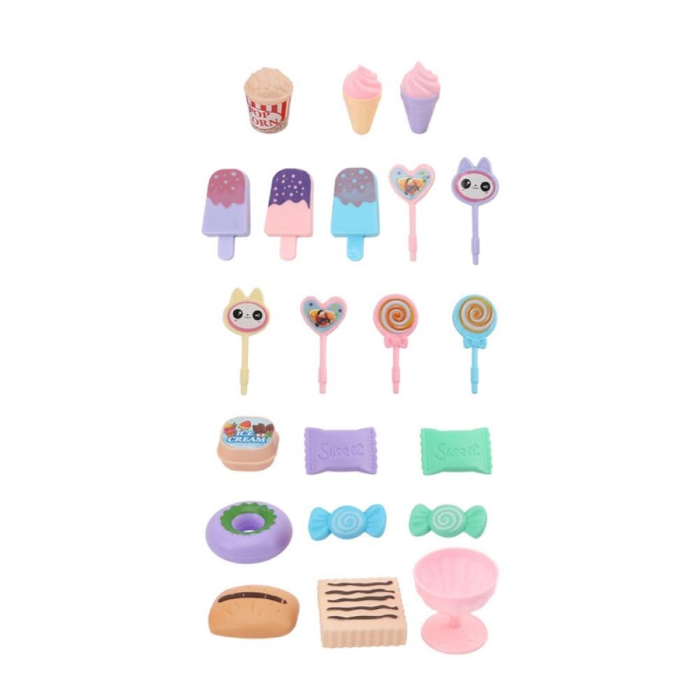 21Pcs Kid Simulation Lollipop Donut Ice Cream Dessert Model Pretend Play Toy Set