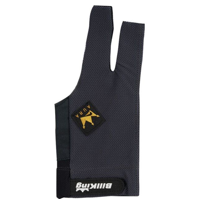 Billking – gant de billard coréen, 3 doigts, main gauche, pour la piscine, pour le Snooker, en maille, pour queue de poisson, accessoire: Light Black