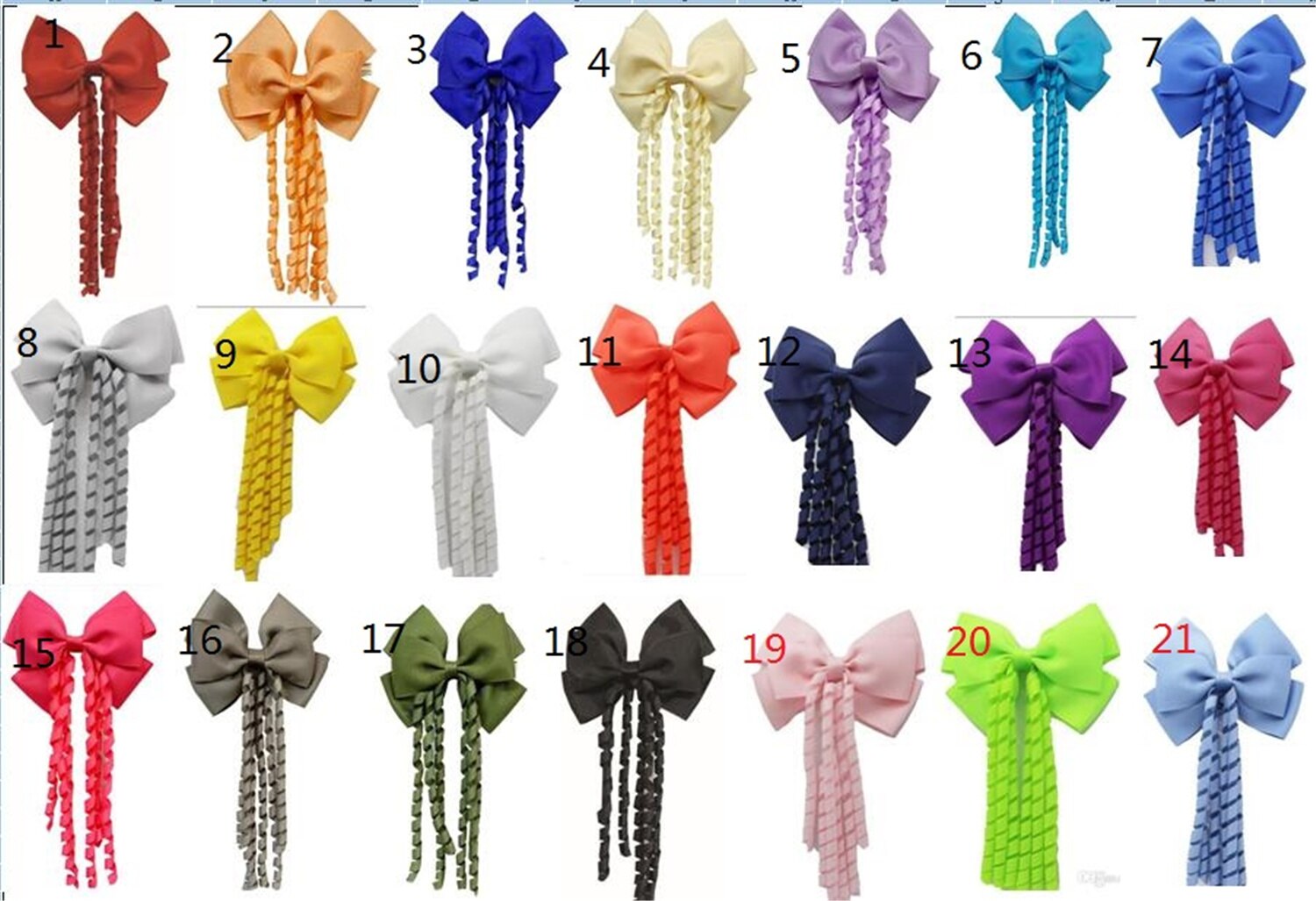 4Inch Haar Boog School Korker Bow Tie Haar Accessoire Paardenstaart Elastische Krullend Lint Banden Korkers: random