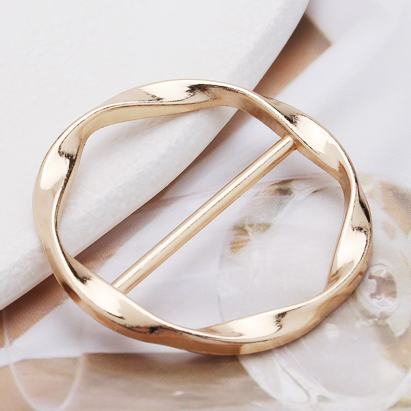 Hebillas de Metal simples para mujer, hebilla de nudo para esquinas de camiseta, cinturón, hebilla ajustable y cierre decorativo para bufanda, 1 Uds.: Dorado