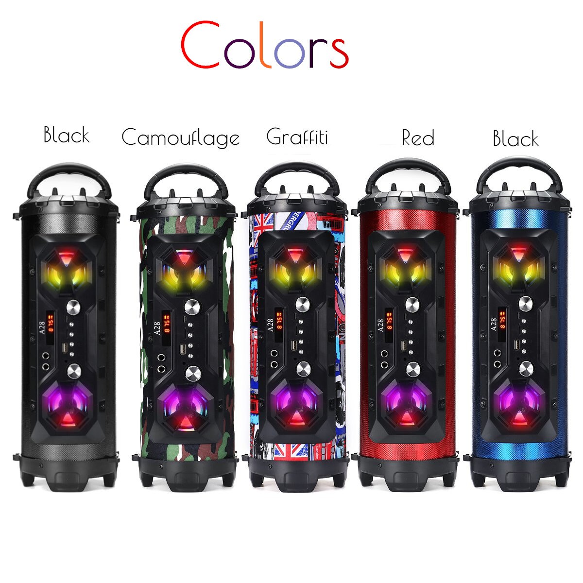 20W Hifi Portable Bluetooth Speaker Outdoor Handsfree Tf Fm Aux-In Super Bass Speaker Soundbar Met Telefoon Houder met Mic