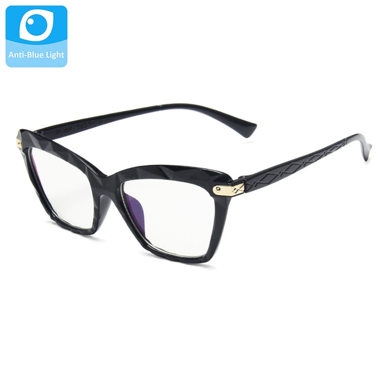 Anti-blauw licht bril dames cat eye bril montuur dames cat eye bril montuur heldere lens bril oculair zonnebril
