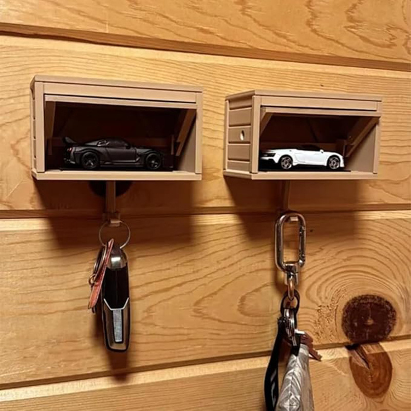 Schlüsselhalter für sterben Zauberstab, platzsparendes Schlüsselregal aus Holz, für Auto, Garage, Kleidung, Organizer, Haken mit Öffnungstür für Flur