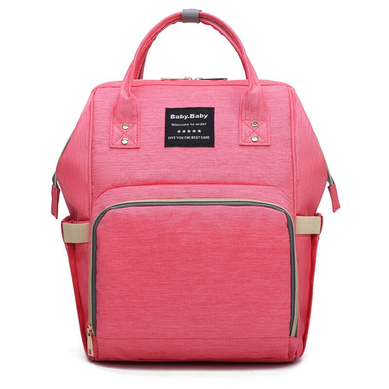Diaper Bag 2020New Style Multi-functional Shoulder MOTHER'S Bag Large Capacity Waterproof Nylon Cloth Mommy Bag: Pink Color