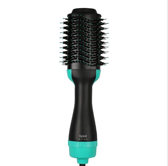 2 In 1 Elektrische Pro Föhn Borstel Krultang Haar Krultang Ionen Keramische Roterende Haardroger Kam Föhn styling Tool: Blauw / UK