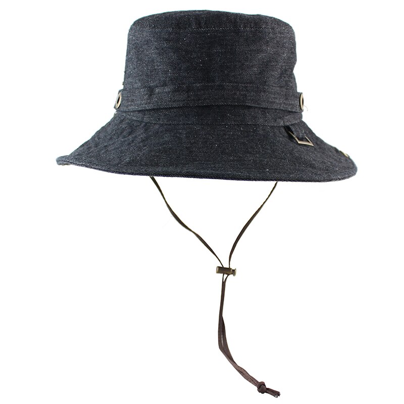 Katoen Zonnehoed Voor Vrouwen Mannen Emmer Denim Lente Zomer Vissen Hoed Strand Lange Grote Brede Rand Outdoor Uv Bescherming opvouwbare