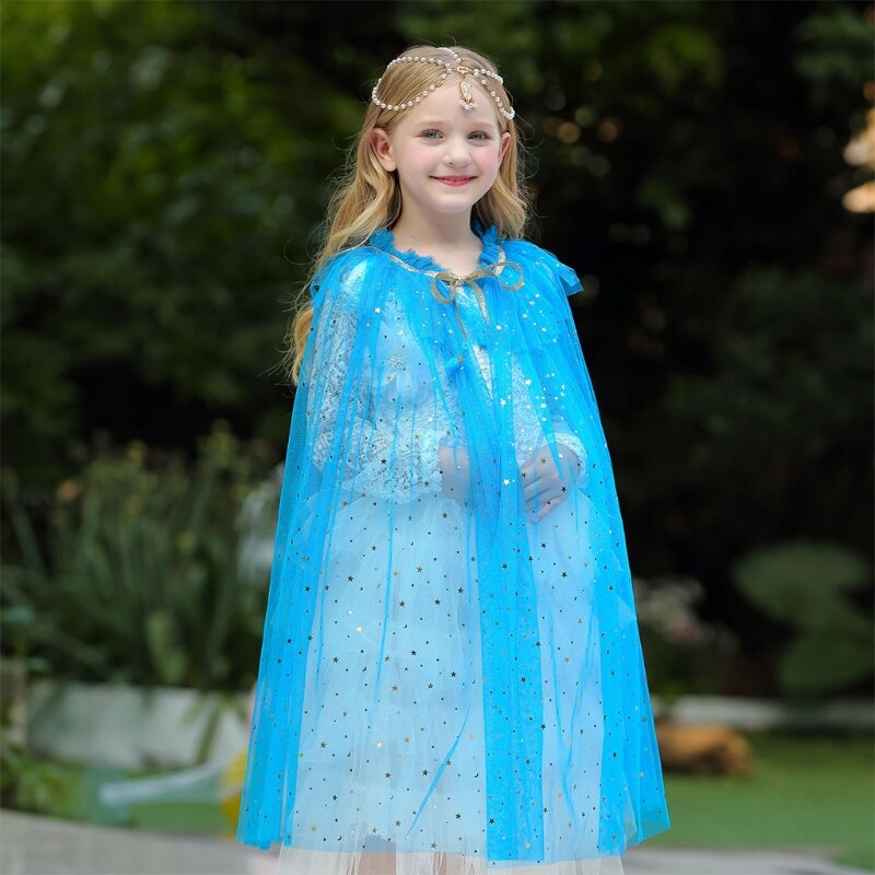Capa de princesa colorida, capa de princesa con lentejuelas brillantes, vestido de fantasía de princesa, disfraz de , ropa de niña