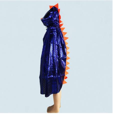 Børn halloween kostumer drage glitter skala hætteklædte kappe unisex børn drenge piger dinosaur kappe dinosaur leg fantasi: Lilla