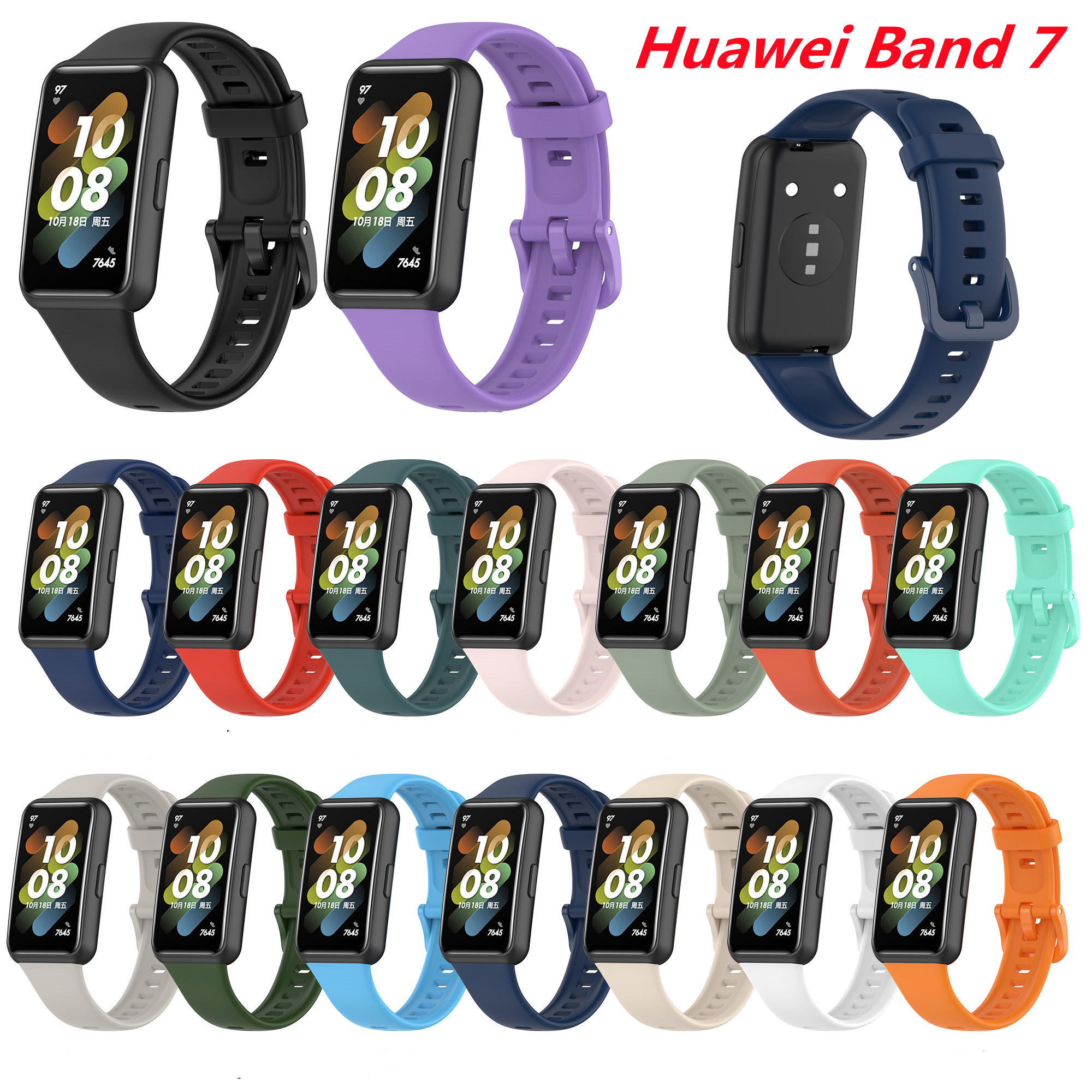 Bracelet en Silicone pour Huawei Band 7, 45mm, série 7, 45mm, accessoires de protection pour montre