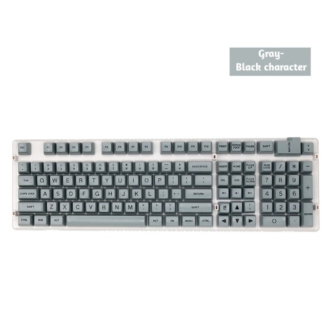 Gaming tastenkappen Mechanische tastatur kappe Schlüssel 108 Schlüssel SA Profil ABS Keycap Set Ergonomie Doppel-schuss Form Große Schrift opaque: Gray