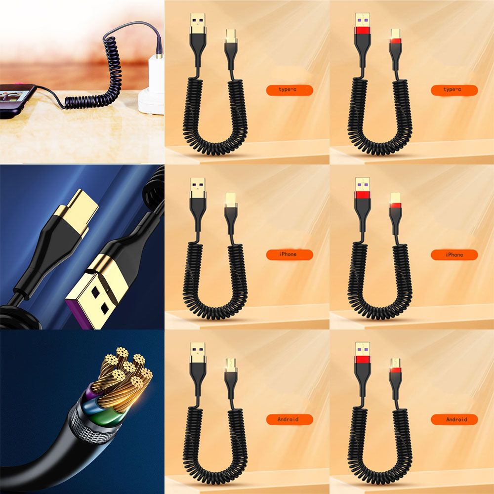 Câble USB 5A de Type C, Charge rapide, cordon de chargeur pour Xiaomi, Huawei, OPPO, IPhone