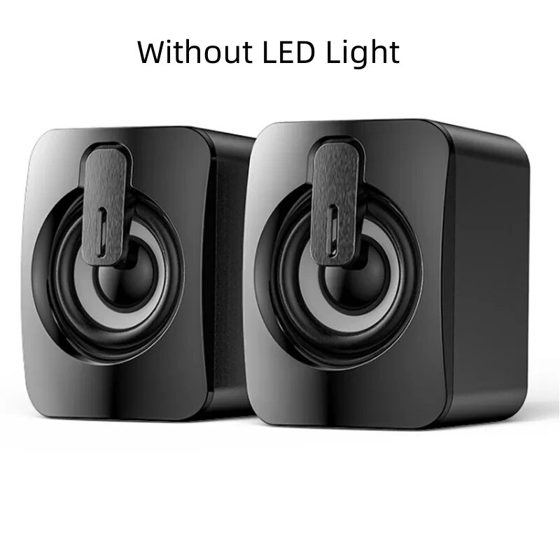 Altavoces De ordenador, caja De sonido para PC, micrófono estéreo HIFI, caja De Som con cable USB y luz LED para ordenador De escritorio: Negro