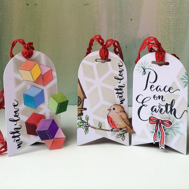 3D Cube Stencil for DIY Scrapbooking Decorative Embossing Paper Cards Making Crafts Plastic Template Drawing Sheet 6x6inches