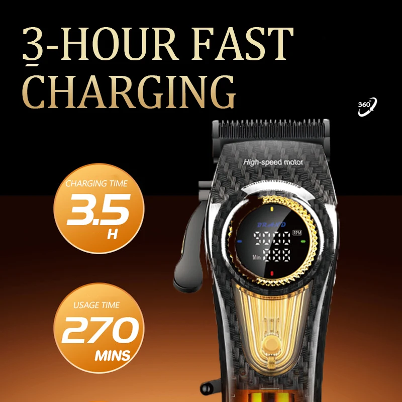 Kemei Hair Clipper Adjust Hair Trimmer For Men Electric Fade Beard Rechargeable Hair Cutter Machine Barber 9000RPM