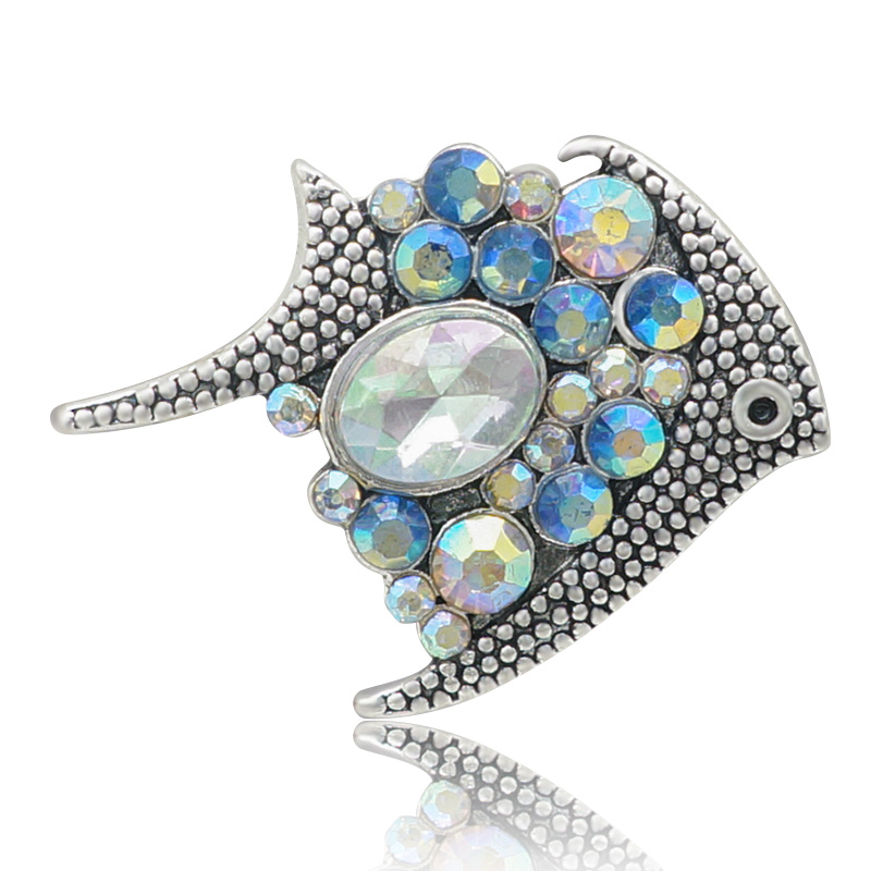 Blauw Stijl Fish Zeester Mermaid Conch Dolfijn 18Mm Snap Knoppen Fit Diy 18Mm Snap Armband Snap Sieraden Kerst: Antique Bronze Plated