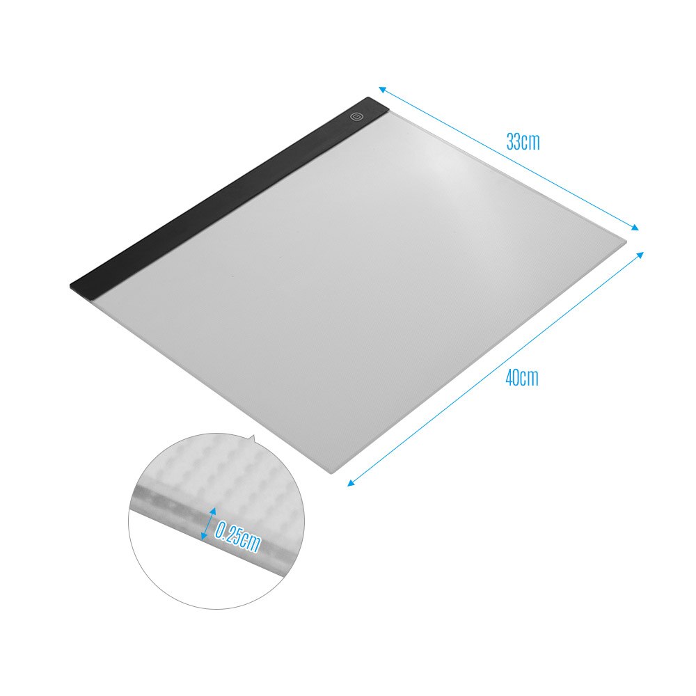 Light Panel Graphic Tablet Light Pad Digital Tablet LED A3 Copyboard with 3-level Dimmable Brightness for Tracing Drawing Copy