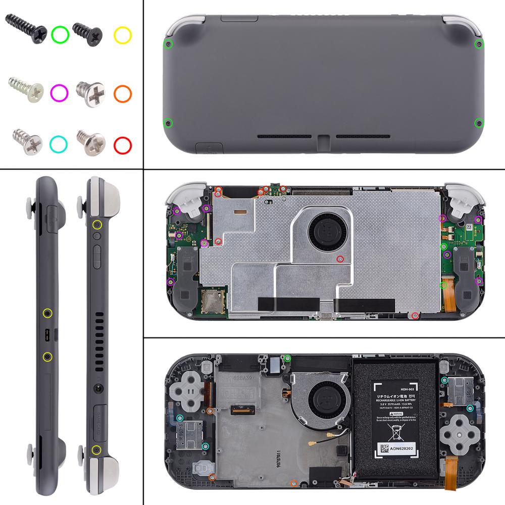 Soft Touch Black DIY Replacement Shell Housing Case Cover with Screen Protector for NS Switch Lite