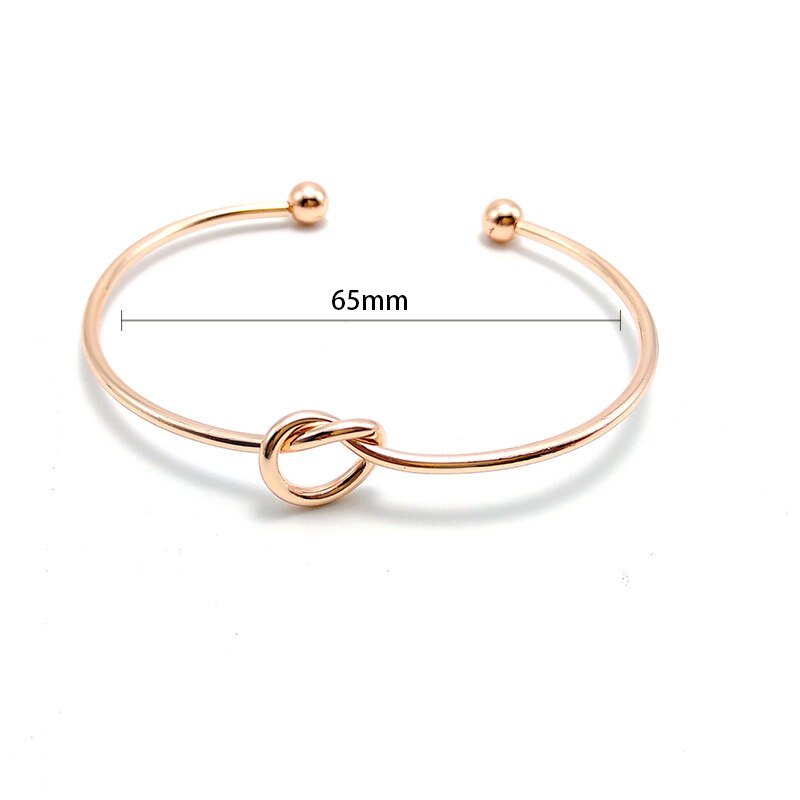 Vrouwen Liefde Knoop Armband Mode Eenvoudige Milieubescherming Metal Opening Veelzijdige Temperament Dames Bangle