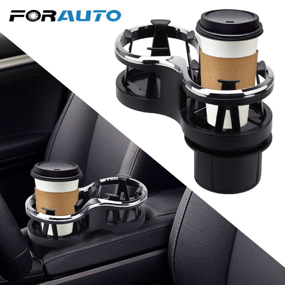 FORAUTO voiture support de verre thé tasse support support double boire porte-bouteille voiture monté support voiture-style lunettes téléphone organisateur