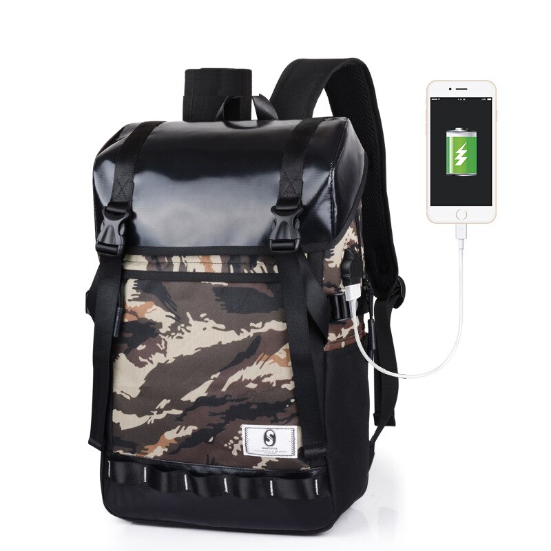 Laptop Rugzak Anti Diefstal Tas Mannen Usb Bagpack 14 Inch Notebook Reizen Bedrijf Rugzakken Man Waterdichte Outdoor Tassen XA642WB: Camo black