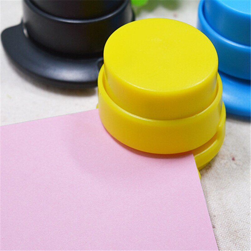 1Pc Office Staple Free Stapleless Stapler Mini Cute Book Stapleless Stapler Paper Binding Binder Paper clip