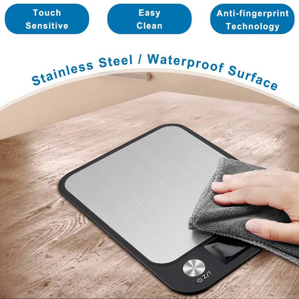 Digital Kitchen Food Scale for Cooking Baking Tools Ultra Slim Multifunctional Tare Function Measuring 22lb/10kg Capacity