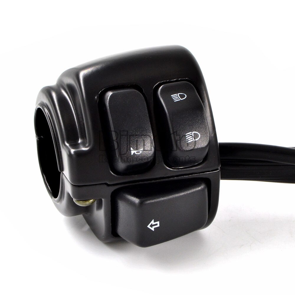 BJMOTO 1 Pair Motorcycle 1"25mm Handlebar Control Switch With Wiring Harness for Harley Softail Dyna Sportster V-rod