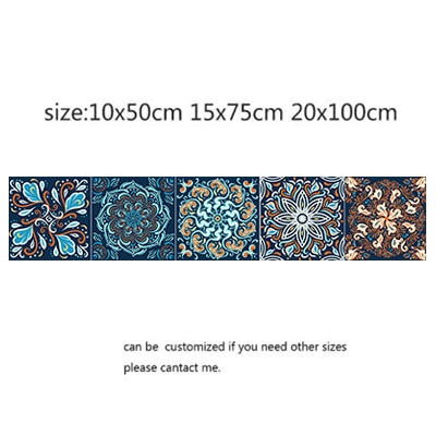 Mandala autoadhesivo árabe, pegatinas de pared, Anti aceite, impermeable, azulejos de imitación, cocina, decoración de baño, arte de pared