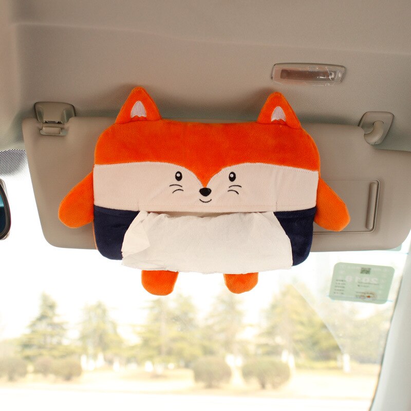 Car cartoon tissue box cartoon storage box tissue pumping storage box cute car tissue bag: Little Fox