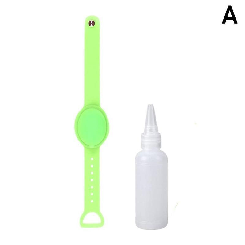 Hand Sanitizer Dispenser Polsband Met Puntige Mond Fles Schoon Handwas Sanitizing Vloeibare Gel Container Siliconen Armbanden: Light Green