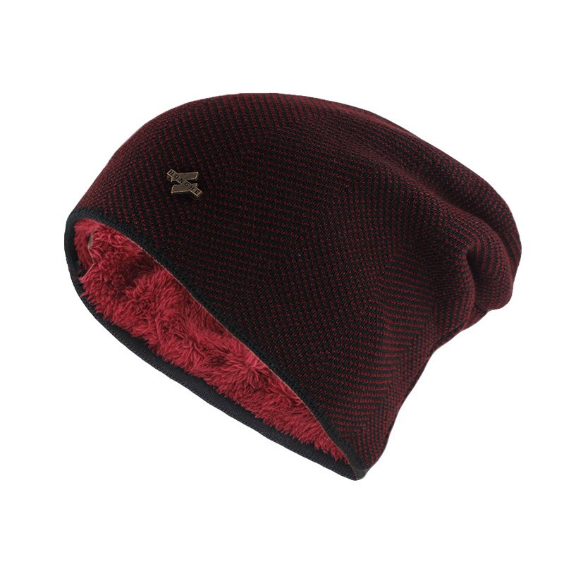 Xiaomi mijia vinter varm hatt for kvinner menn strikket casual beanies skullies pluss fløyel tykkere hatter utendørs sykling ski cap: Rød