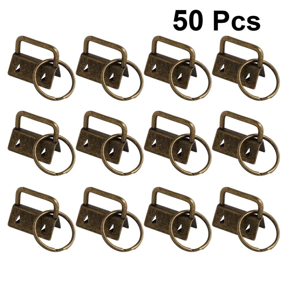 25Pcs DIY Fabric Hardware Key Chain Fob Wristlet Hardware with Key Ring for Lanyard Luggage Strap Accessories(25mm, Silver)