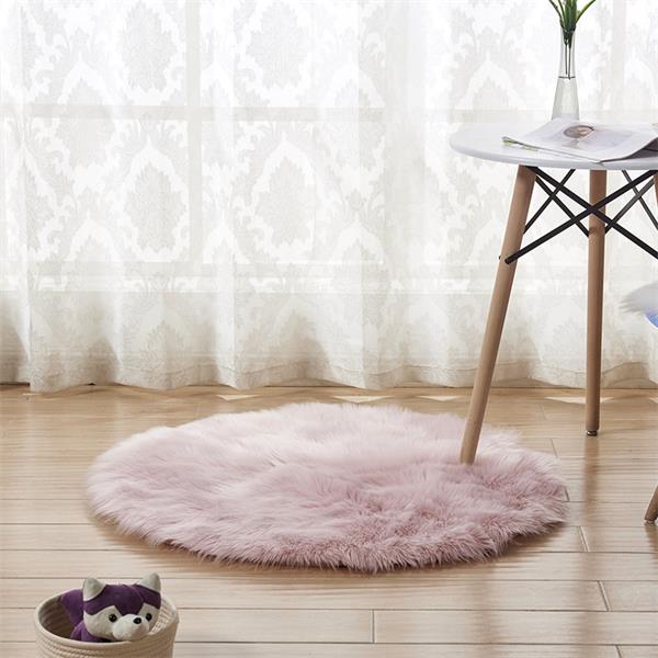 45X45cm Pluche Lange Wol Faux Fur Tafel Mat Baby Photo Props Baby Foto Achtergrond Mat Winter Dikke Warme Deken: light pink