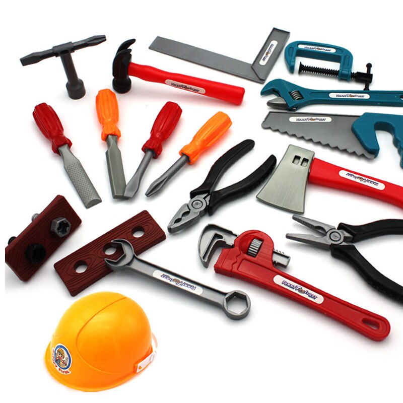 22 Stks/set Pretend Spelen Voor Kinderen Educatief Set Jongens Speelgoed Building Tools Ax Timmerwerk Popsocket